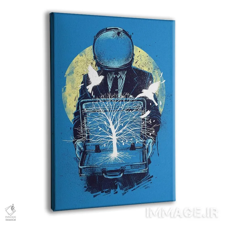 تابلو دکوراتیو زندگی نو اثر دیجیتال کاربین - نمای پرسپکتیو محصول