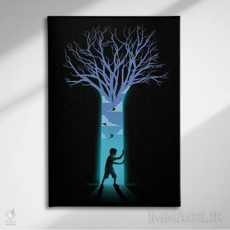 تابلو دکوراتیو امیدی نو اثر دیجیتال کاربین - نمای روبهرو روی دیوار