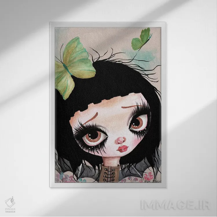 تابلو دکوراتیو پری گوتیک I اثر داتی گلیسون - نمای قابدار سفید