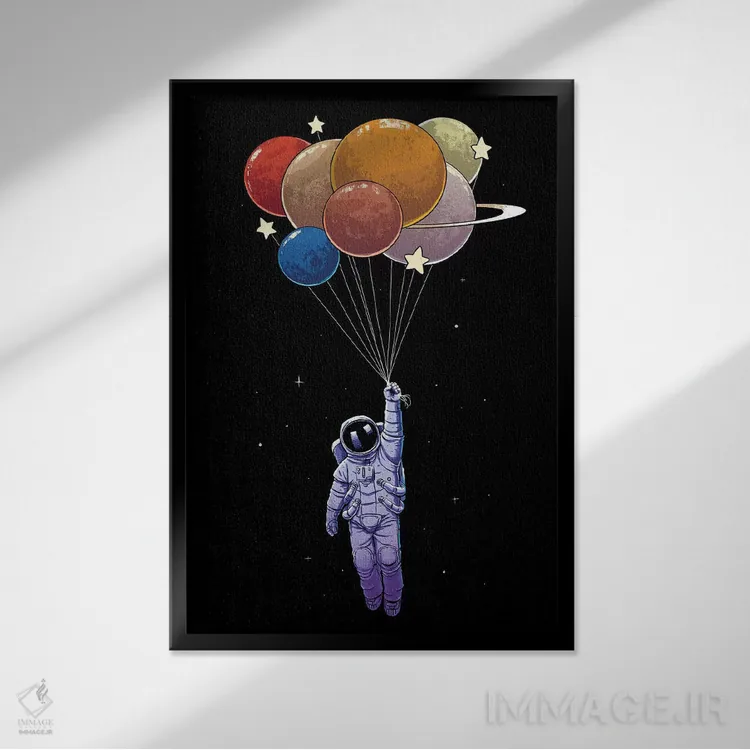 تابلو دکوراتیو اکتشاف اثر دیجیتال کاربین - نمای قابدار مشکی