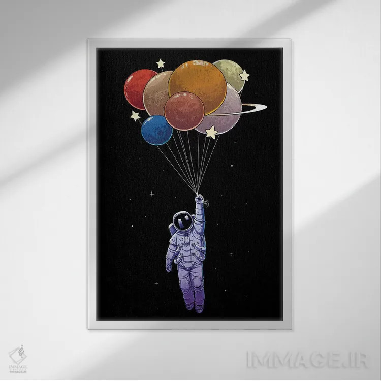 تابلو دکوراتیو اکتشاف اثر دیجیتال کاربین - نمای قابدار سفید