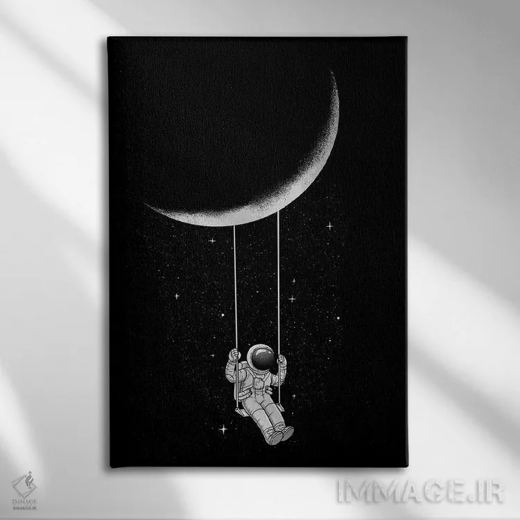 تابلو دکوراتیو تاب ماه اثر دیجیتال کاربین - نمای روبهرو روی دیوار