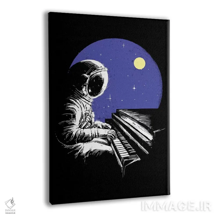 تابلو دکوراتیو موسیقی فضایی اثر دیجیتال کاربین - نمای پرسپکتیو محصول
