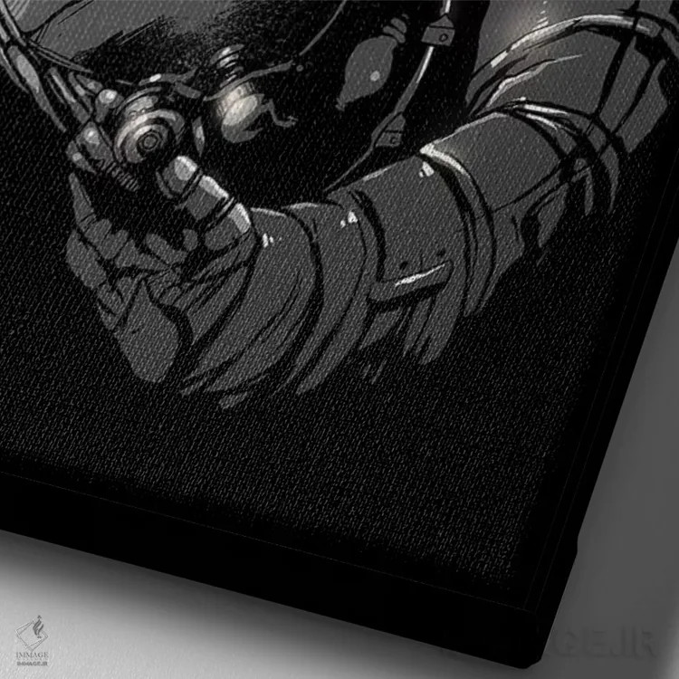 تابلو دکوراتیو لمس فانتزی اثر دیجیتال کاربین - نمای نزدیک بافت بوم