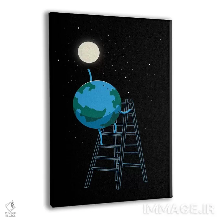 تابلو دکوراتیو به ماه برس اثر دیجیتال کاربین - نمای پرسپکتیو محصول