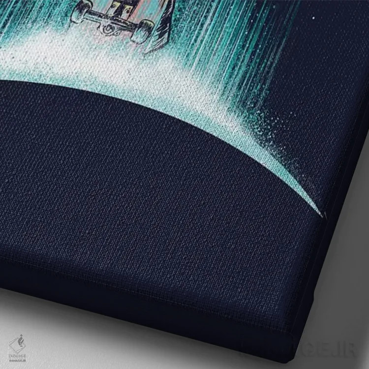 تابلو دکوراتیو گریند فضایی اثر دیجیتال کاربین - نمای نزدیک بافت بوم