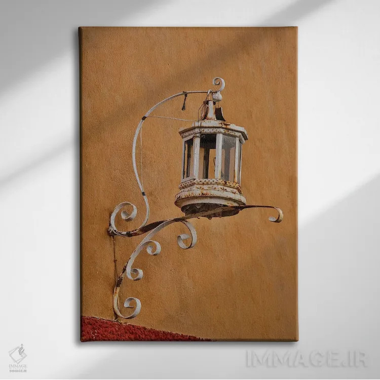 تابلو دکوراتیو Mexico. Lantern and shadow on colorful buildings,سن میگوئل د… اثر دارل گالین - نمای روبهرو روی دیوار