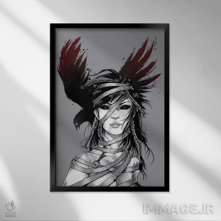 تابلو دکوراتیو رستگاری اثر دیجیتال کاربین - نمای قابدار مشکی