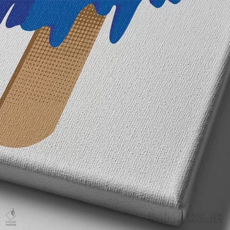 تابلو دکوراتیو اقیانوس آبی اثر دیجیتال کاربین - نمای نزدیک بافت بوم