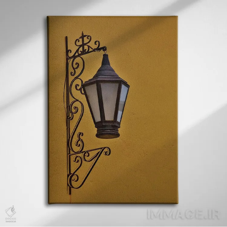 تابلو دکوراتیو Mexico. Lantern and shadow on colorful buildings,سن میگوئل د… اثر دارل گالین - نمای روبهرو روی دیوار