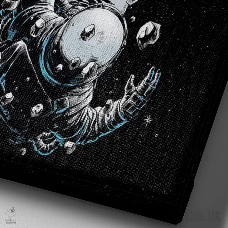 تابلو دکوراتیو فضانورد گمشده اثر دیجیتال کاربین - نمای نزدیک بافت بوم