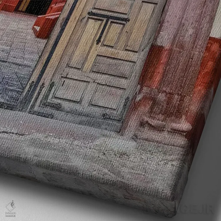 تابلو دکوراتیو Mexico. Open doorway into plaza of church,سن میگوئل د آلنده… اثر دارل گالین - نمای نزدیک بافت بوم