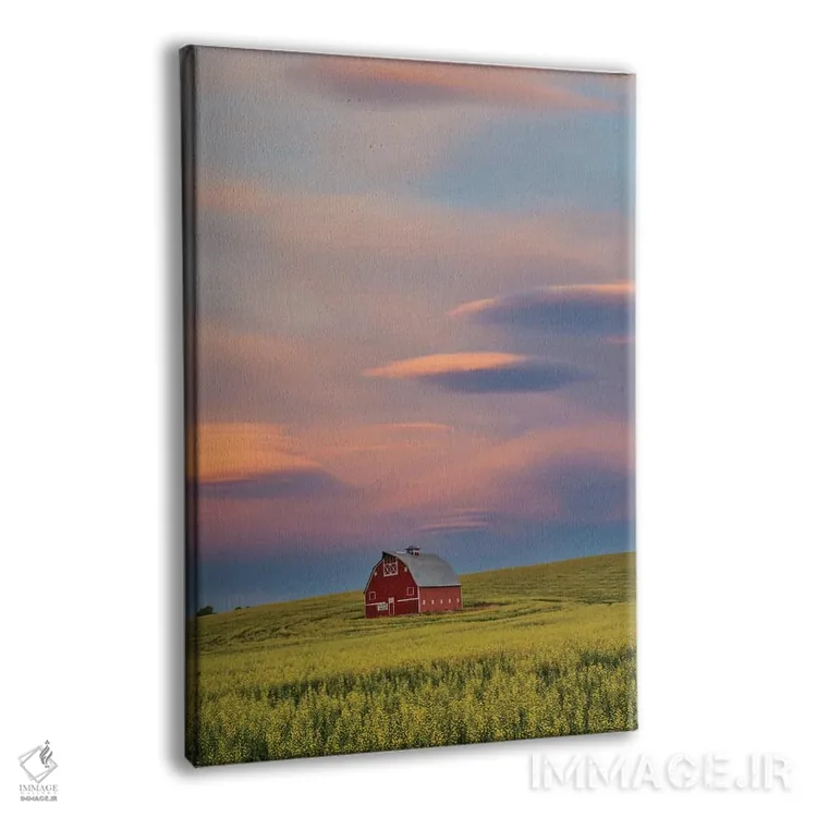 تابلو دکوراتیو Washington State, Palouse Springtime With Red Barn Surrounde… اثر دارل گالین - نمای پرسپکتیو محصول