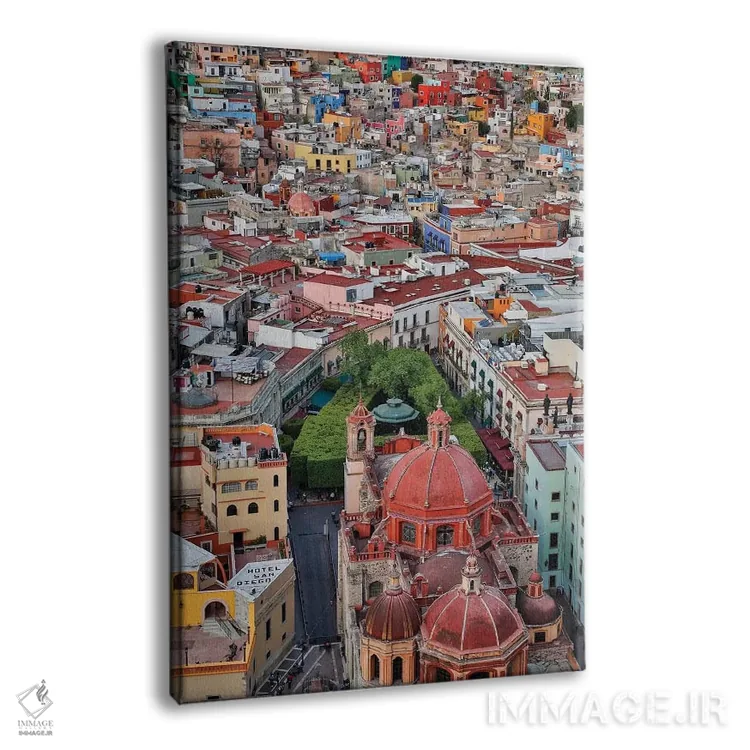 تابلو دکوراتیو گواناخواتو در مکزیک مرکزی. نمای شهر در نور عصر با ساختمان ها… اثر دارل گالین - نمای پرسپکتیو محصول