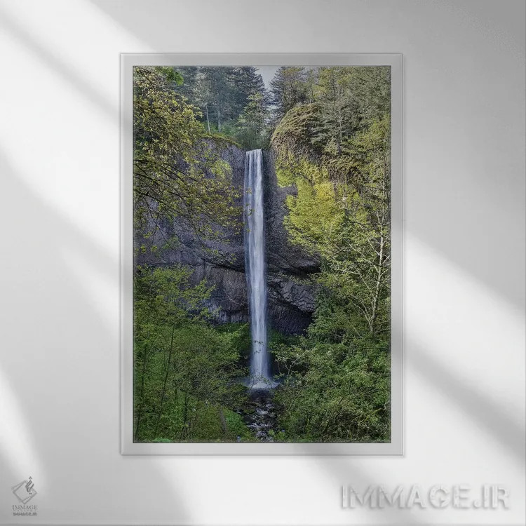 تابلو دکوراتیو Oregon,آبشار لاتورل، منطقه زیبای ملی کلومبیا ریور گرج، اورگو… اثر دارل گالین - نمای قابدار سفید