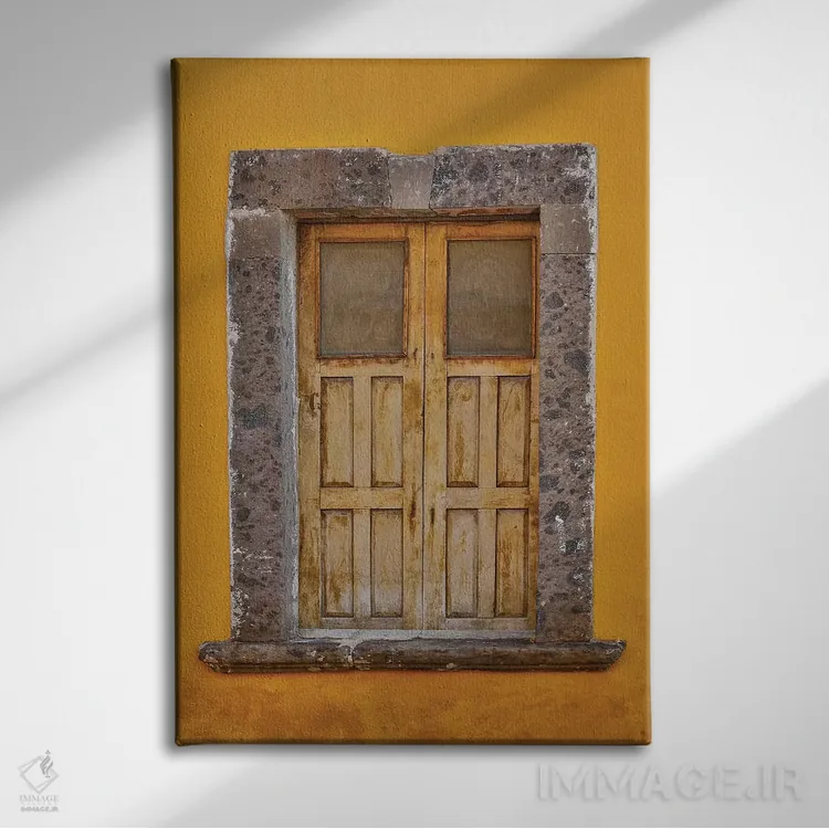 تابلو دکوراتیو سن میگل د آلنده، مکزیک. ساختمان ها و پنجره های رنگارنگ اثر دارل گالین - نمای روبهرو روی دیوار