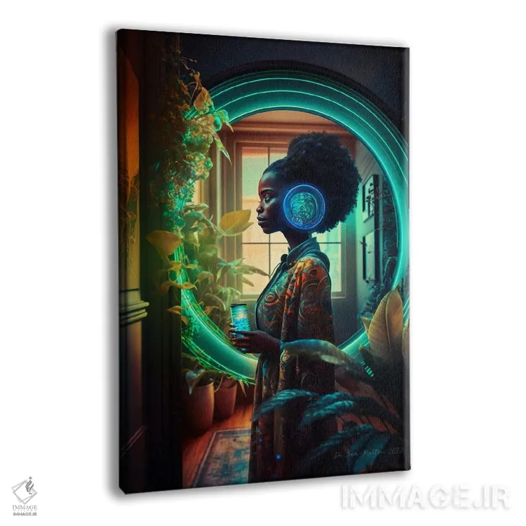 تابلو دکوراتیو گیاه شناس سفرکننده در زمان ۲ اثر دیجیتال وایلد آرت - نمای پرسپکتیو محصول