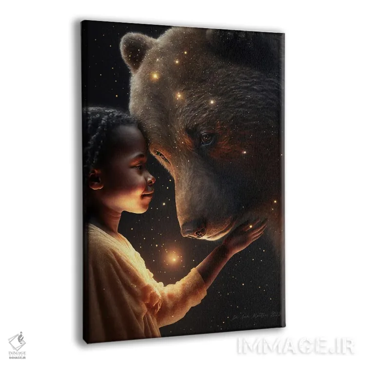 تابلو دکوراتیو کودک آفریقایی آینده گرا اثر دیجیتال وایلد آرت - نمای پرسپکتیو محصول