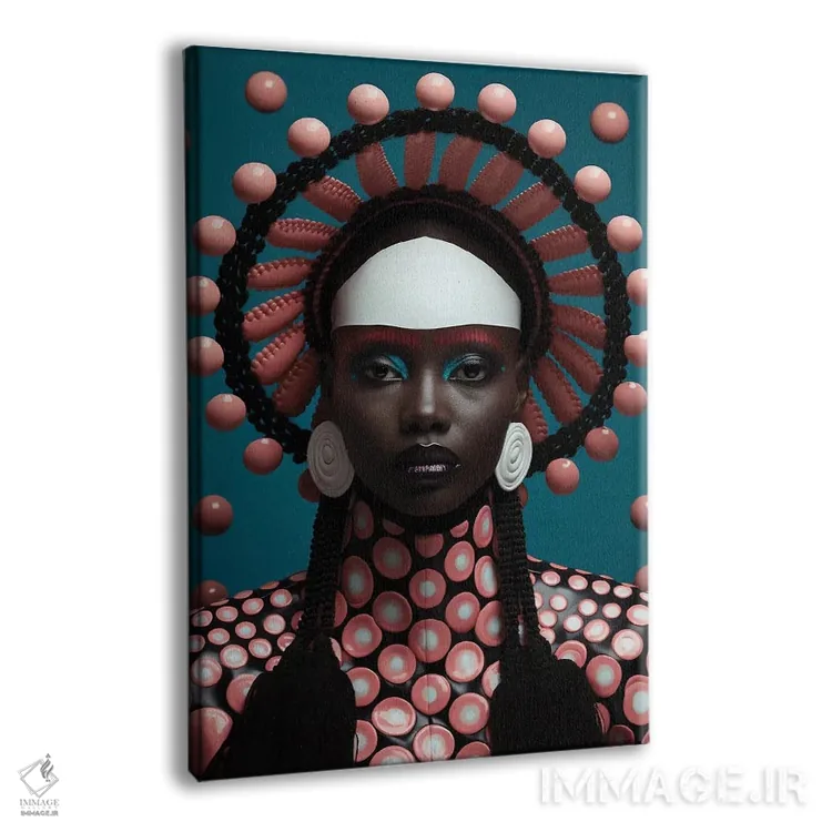 تابلو دکوراتیو مد سطح بالای آفریقایی اثر دیجیتال وایلد آرت - نمای پرسپکتیو محصول