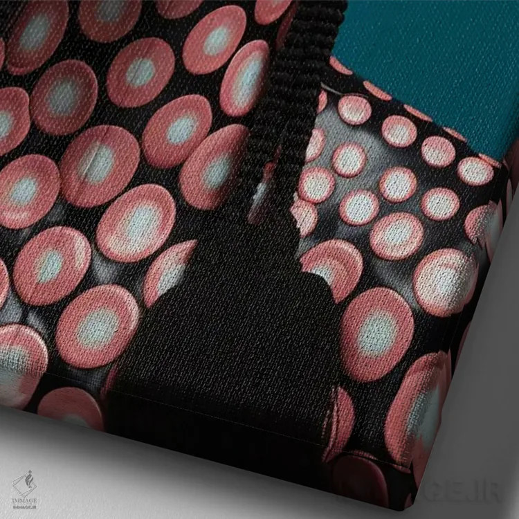 تابلو دکوراتیو مد سطح بالای آفریقایی اثر دیجیتال وایلد آرت - نمای نزدیک بافت بوم