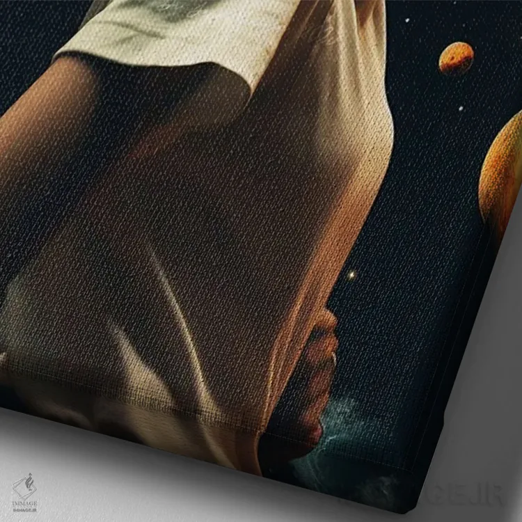 تابلو دکوراتیو شادی تجربی اثر دیجیتال وایلد آرت - نمای نزدیک بافت بوم