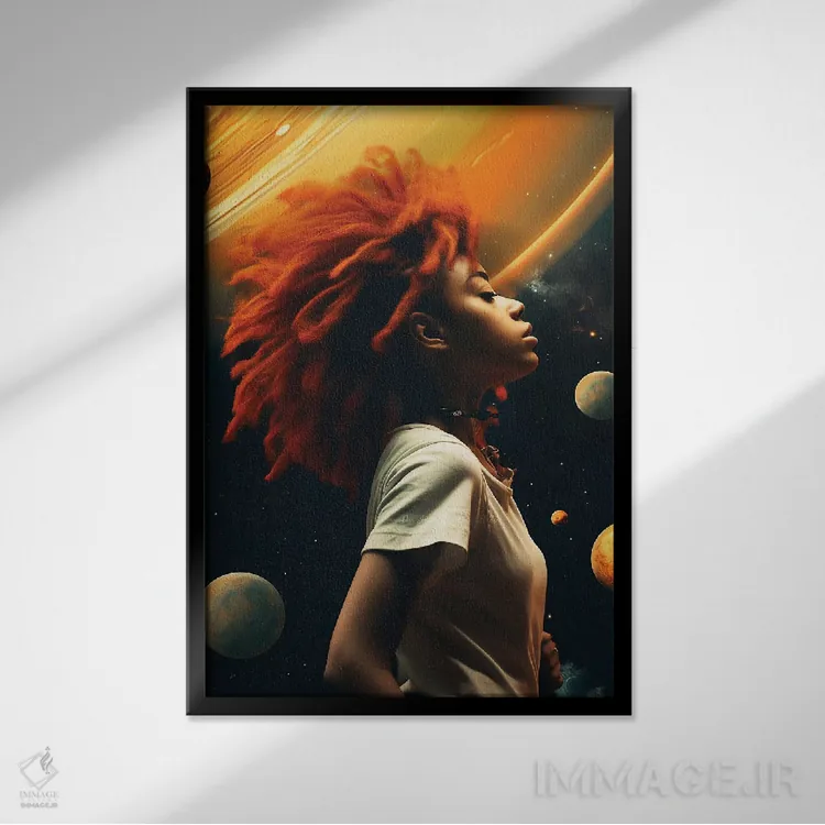 تابلو دکوراتیو شادی تجربی اثر دیجیتال وایلد آرت - نمای قابدار مشکی