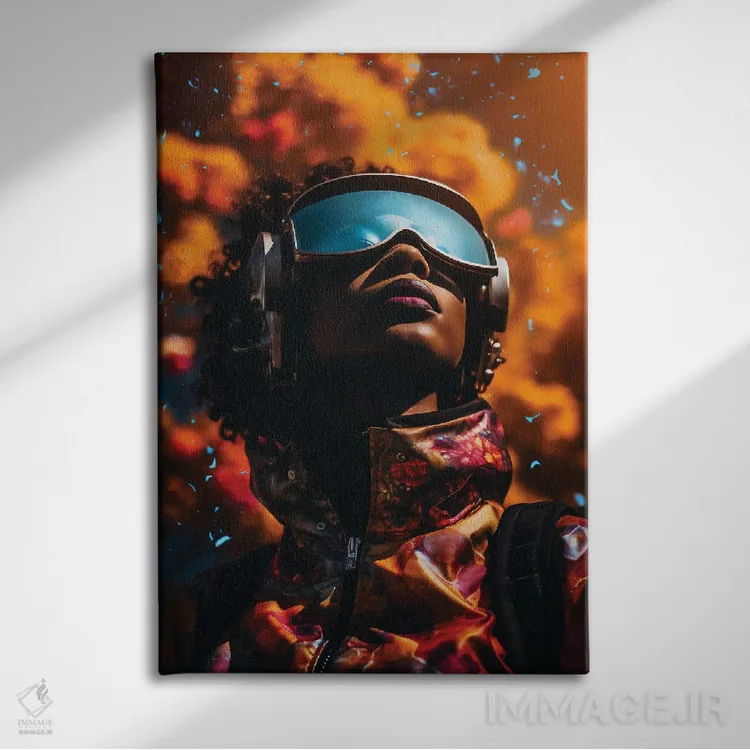 تابلو دکوراتیو شادی تجربی اثر دیجیتال وایلد آرت - نمای روبهرو روی دیوار