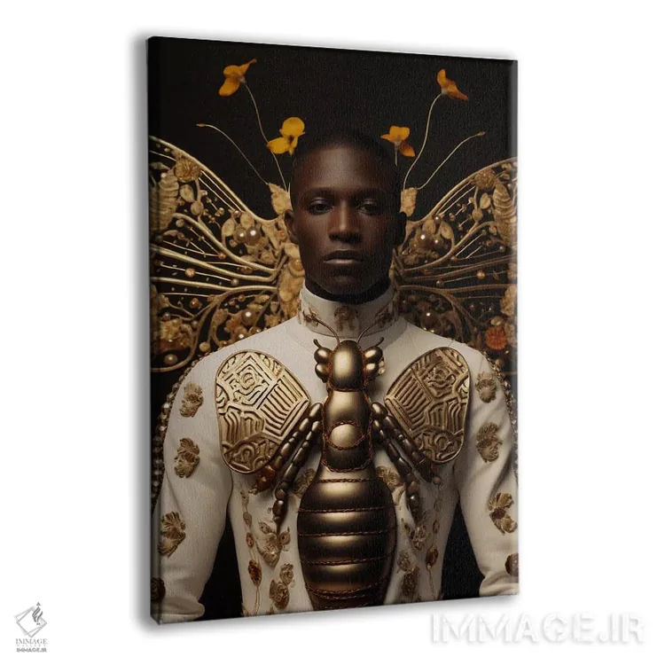 تابلو دکوراتیو مد آفریقایی حشره شناسانه ۱ اثر دیجیتال وایلد آرت - نمای پرسپکتیو محصول