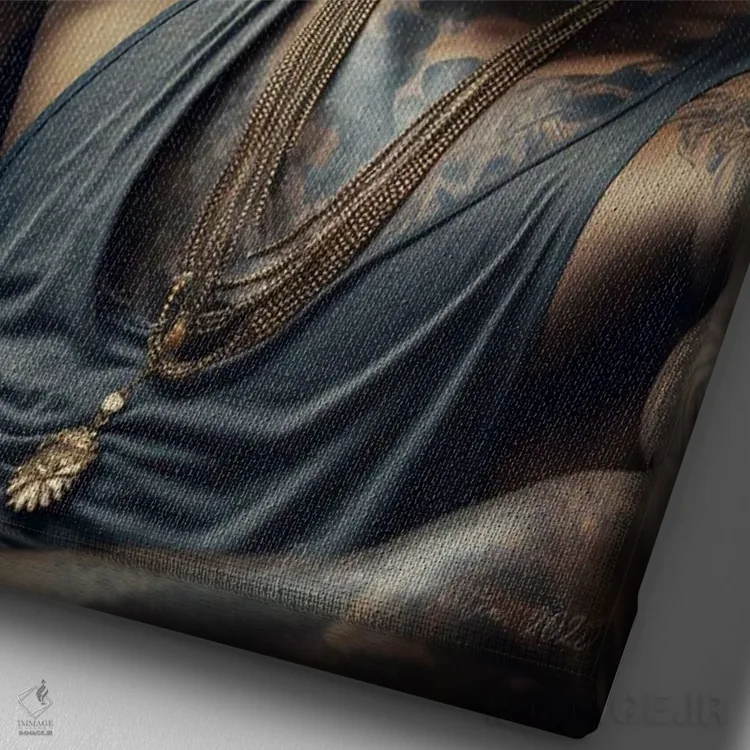 تابلو دکوراتیو مرد آفریقایی آینده گرا اثر دیجیتال وایلد آرت - نمای نزدیک بافت بوم