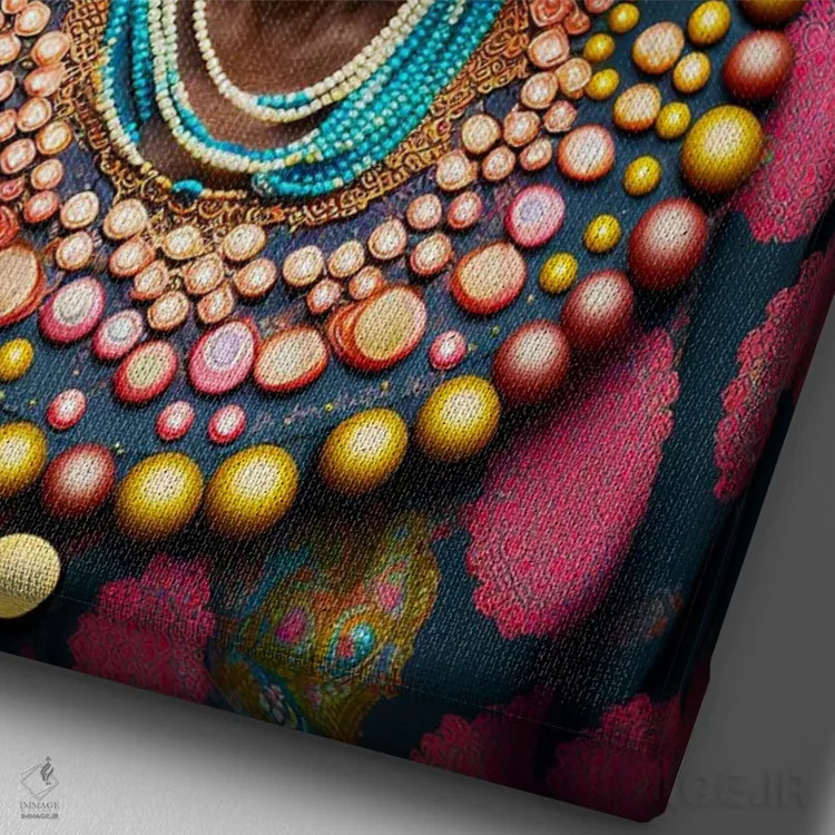 تابلو دکوراتیو مادربزرگ آینده گرا ۱ اثر دیجیتال وایلد آرت - نمای نزدیک بافت بوم