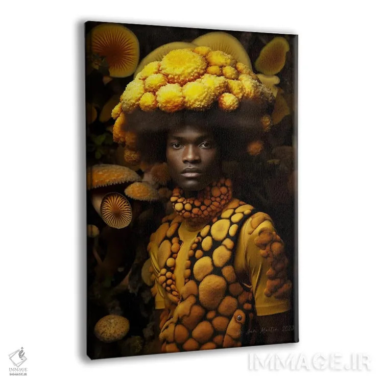 تابلو دکوراتیو مرد آفریقایی رترو فیوچریست اثر دیجیتال وایلد آرت - نمای پرسپکتیو محصول