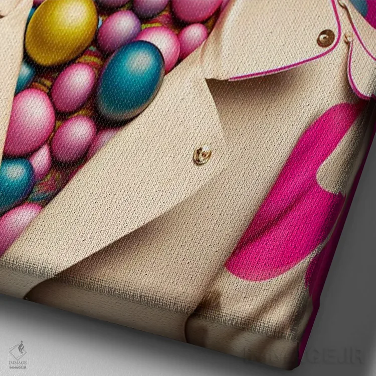 تابلو دکوراتیو مرد آفریقایی رترو فیوچریست اثر دیجیتال وایلد آرت - نمای نزدیک بافت بوم