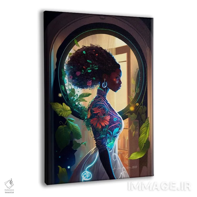 تابلو دکوراتیو گیاه شناس سفرکننده در زمان I اثر دیجیتال وایلد آرت - نمای پرسپکتیو محصول