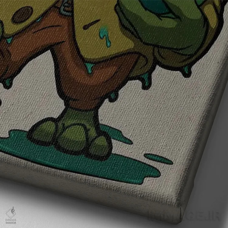 تابلو دکوراتیو اسپراگ و برادرش بروگ اثر باورگ ژونگ هو - نمای نزدیک بافت بوم