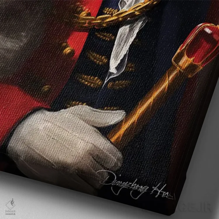 تابلو دکوراتیو پادشاه میمون اثر باورگ ژونگ هو - نمای نزدیک بافت بوم