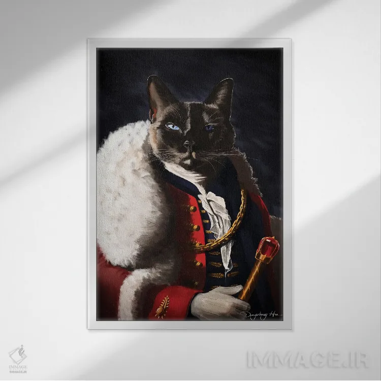 تابلو دکوراتیو پادشاه میمون اثر باورگ ژونگ هو - نمای قابدار سفید