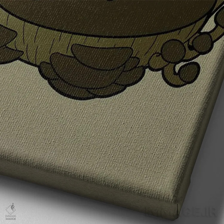 تابلو دکوراتیو قصه گویی قورباغه ای اثر باورگ ژونگ هو - نمای نزدیک بافت بوم