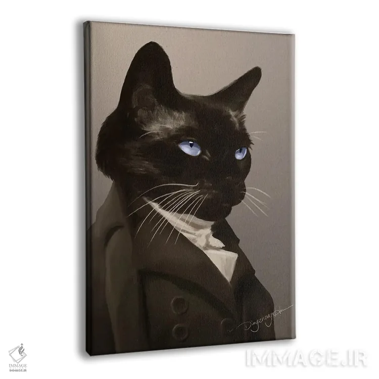 تابلو دکوراتیو سیامی شکلاتی-نقطه شیک اثر باورگ ژونگ هو - نمای پرسپکتیو محصول