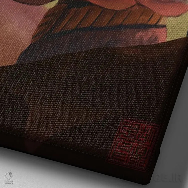 تابلو دکوراتیو دربان اثر باورگ ژونگ هو - نمای نزدیک بافت بوم