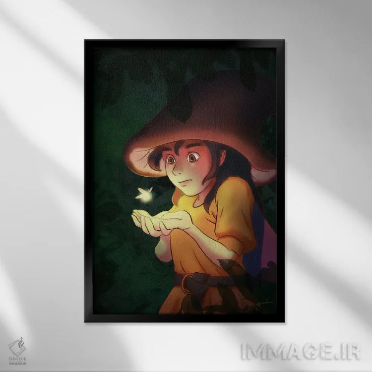 تابلو دکوراتیو یک دوست کوچولو اثر باورگ ژونگ هو - نمای قابدار مشکی