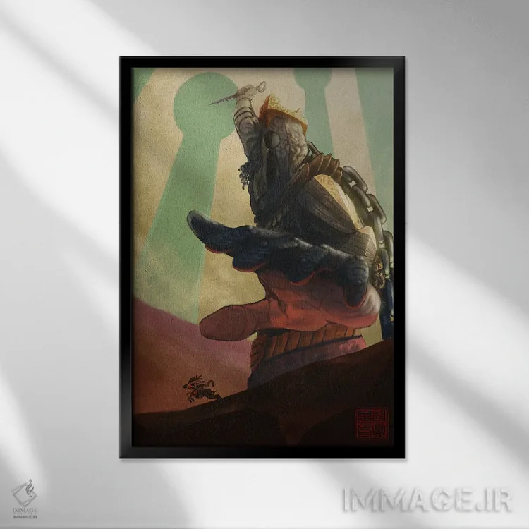 تابلو دکوراتیو دربان اثر باورگ ژونگ هو - نمای قابدار مشکی