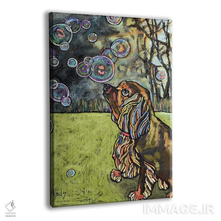 تابلو دکوراتیو حباب ها اثر دیویدای هیندز - نمای پرسپکتیو محصول