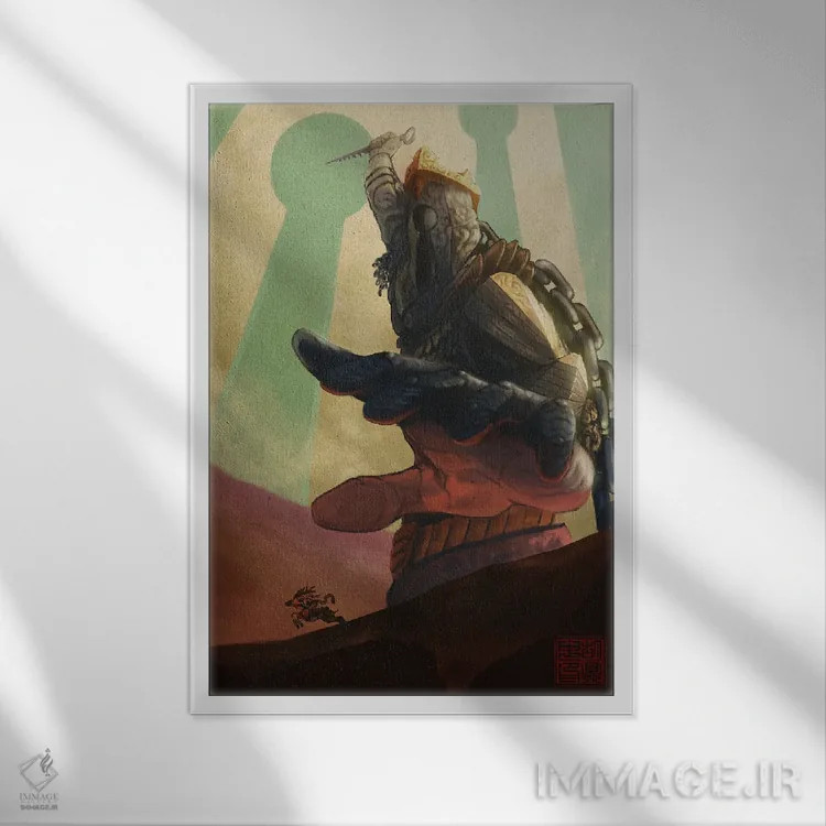 تابلو دکوراتیو دربان اثر باورگ ژونگ هو - نمای قابدار سفید