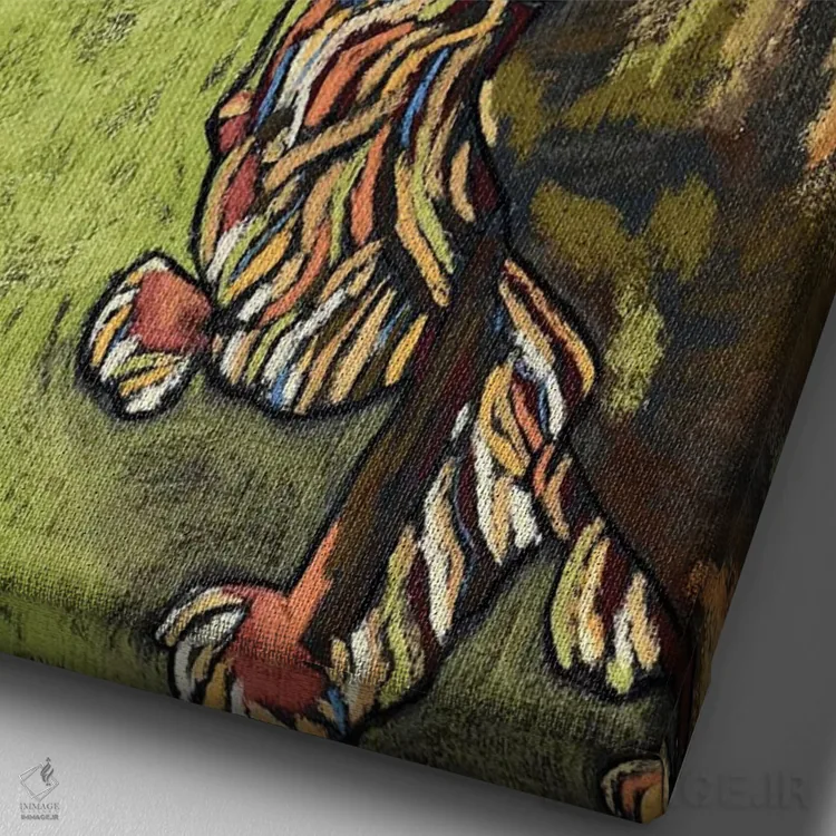 تابلو دکوراتیو حباب ها اثر دیویدای هیندز - نمای نزدیک بافت بوم