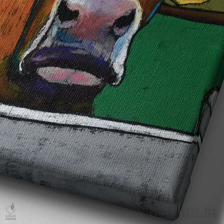 تابلو دکوراتیو گل بابونه اثر دیویدای هیندز - نمای نزدیک بافت بوم