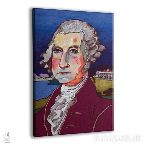 تابلو دکوراتیو پرتره جرج واشنگتن اثر دیویدای هیندز - نمای پرسپکتیو محصول