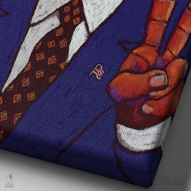 تابلو دکوراتیو دیک حقه باز اثر دیویدای هیندز - نمای نزدیک بافت بوم