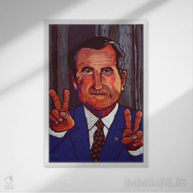 تابلو دکوراتیو دیک حقه باز اثر دیویدای هیندز - نمای قابدار سفید