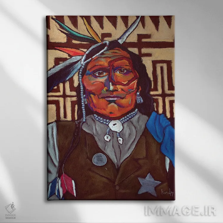 تابلو دکوراتیو مرد سفید آهنین اثر دیویدای هیندز - نمای روبهرو روی دیوار