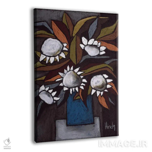 تابلو دکوراتیو سفید ساده اثر دیویدای هیندز - نمای پرسپکتیو محصول